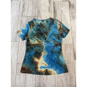 Y2K Tie Dye Babydoll Short Sleeve Top Grunge